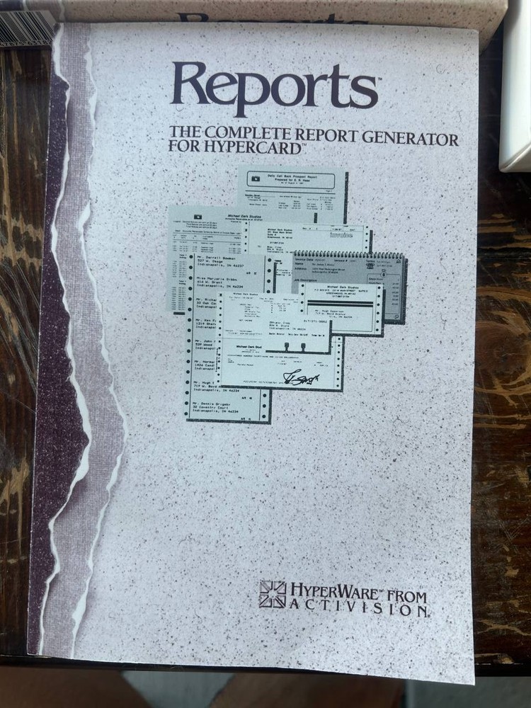 Reports 1.2 HyperCard Report Generator Macintosh Software Boxed