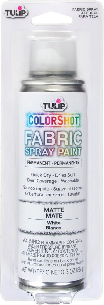 ColorShot 3oz Fabric Spray Paint - White, Fast-Drying & Permanent