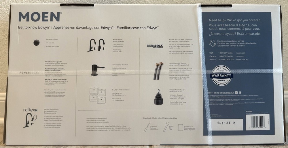 Moen Edwyn Matte Black Single Handle Pull-down Kitchen Faucet w/Sprayer Function