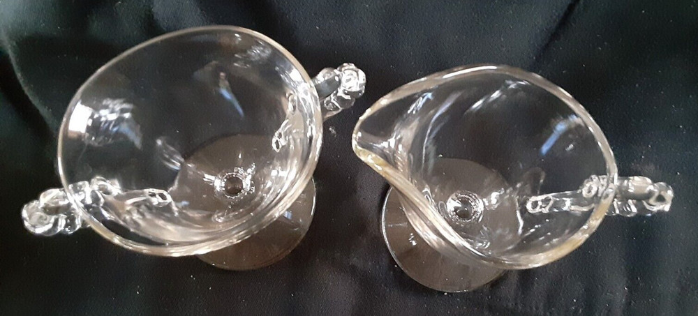 Imperial Candlewick Footed Sugar & Creamer Set / Clear