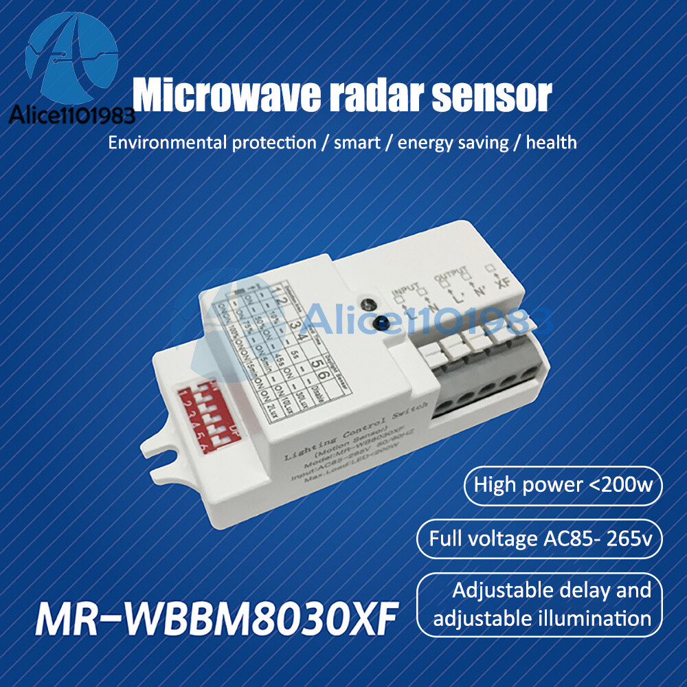 AC110-220V LED Light Microwave Radar Delay Sensor Switch Body Motion Detector