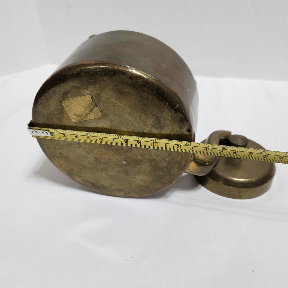 Vintage Brass Kitchenware Tea Kettle Pot Original Old Hand Crafted