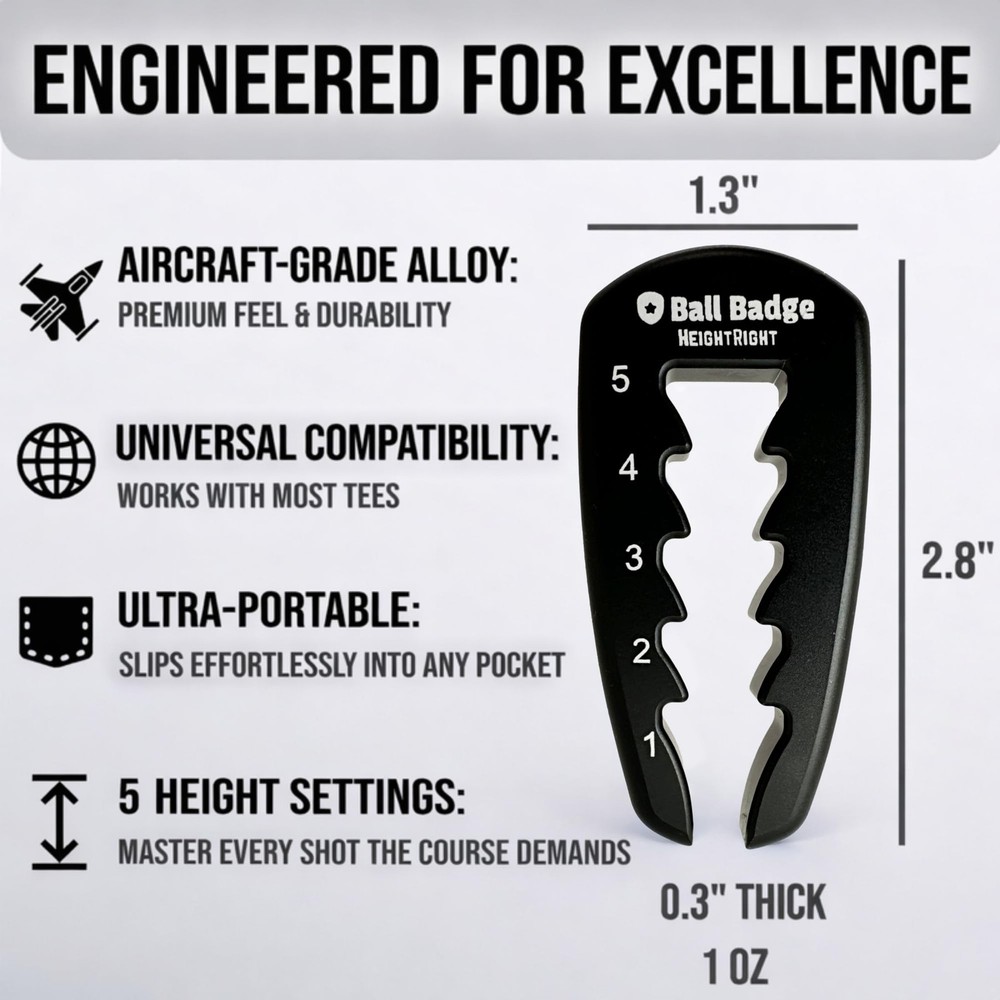 "Adjustable Golf Tee Height Tool Precision Setter for Consistent Swings"