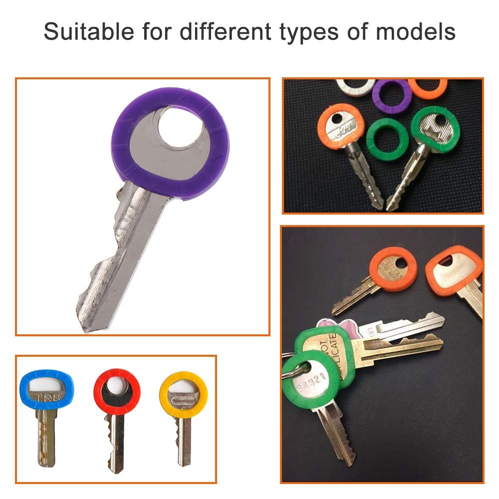 30pcs Silicone Key Caps, Plastic Key Identifier Coding Rings - Assorted Colors