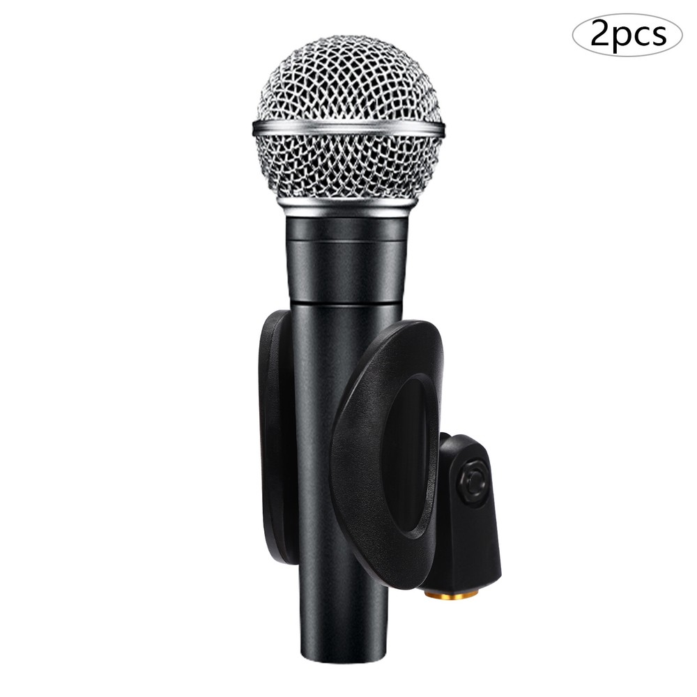 2pcs Universal Microphone Clips Black Microphone Mic Clip Holders
