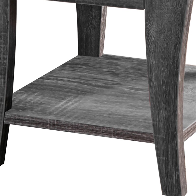 Bowery Hill Transitional Wood Storage End Table in Gray