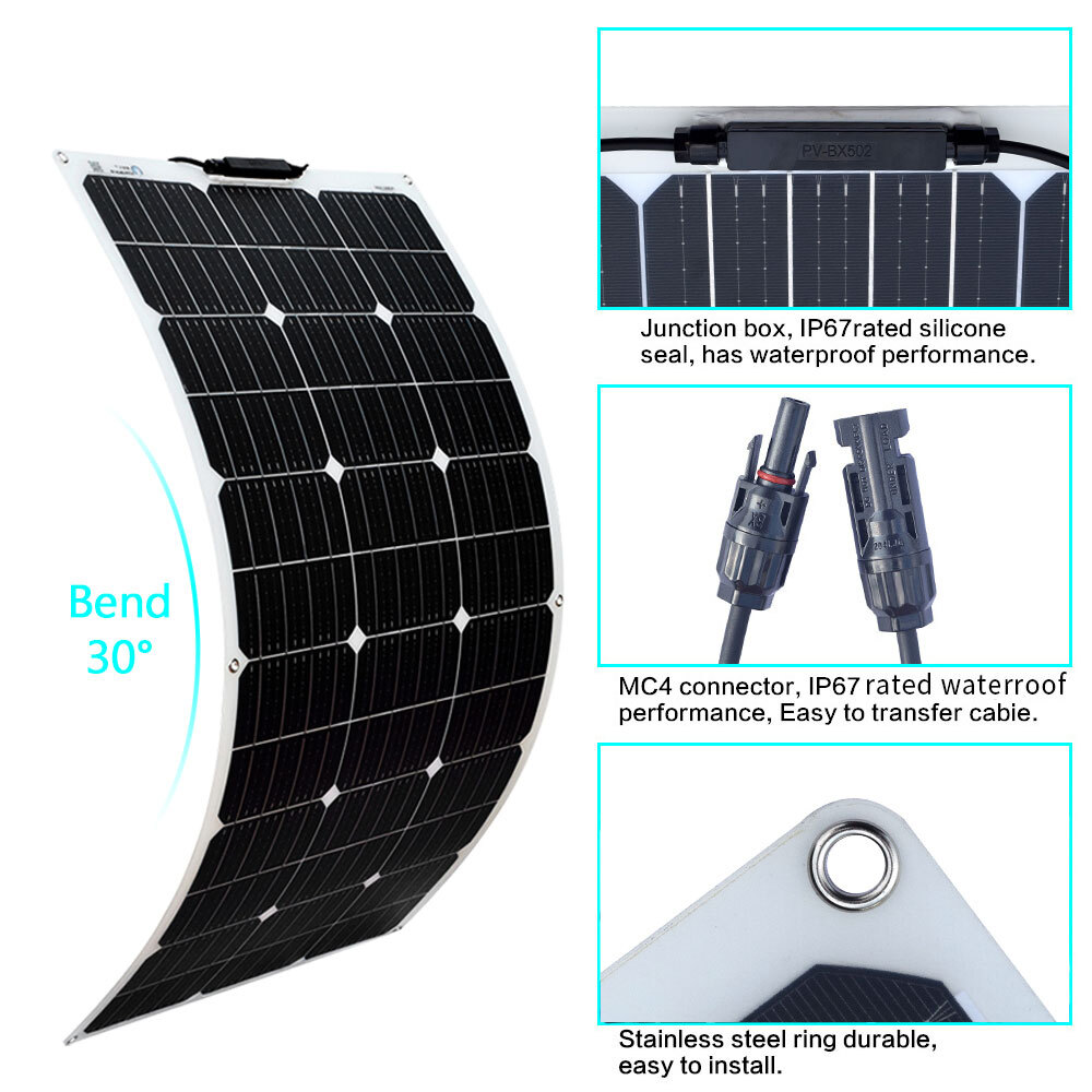 900W Flexible Solar Panel Kit 40A MPPT Solar Charge Controller Off Grid RV boat