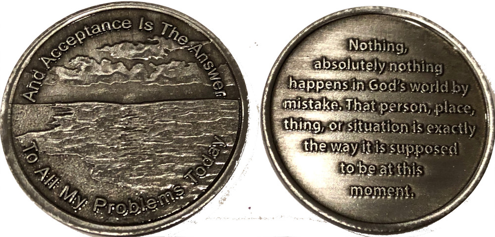 Acceptance Is The Answer Beach Sunrise AA Medallion Chip  449 417