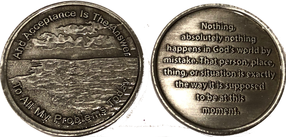 Acceptance Is The Answer Beach Sunrise AA Medallion Chip 449 417