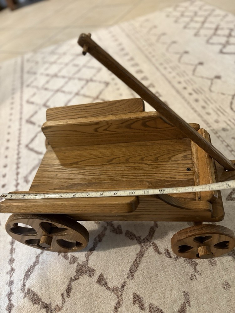 Vintage Solid Wooden Wagon/ Pull Toy/ Decor Wagon
