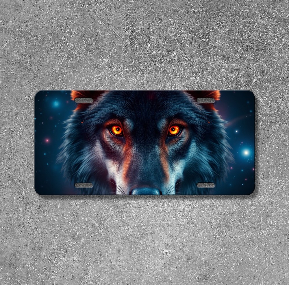 Realistic Wolf License Plate Customizable Front Bumper Plate Holiday Gift