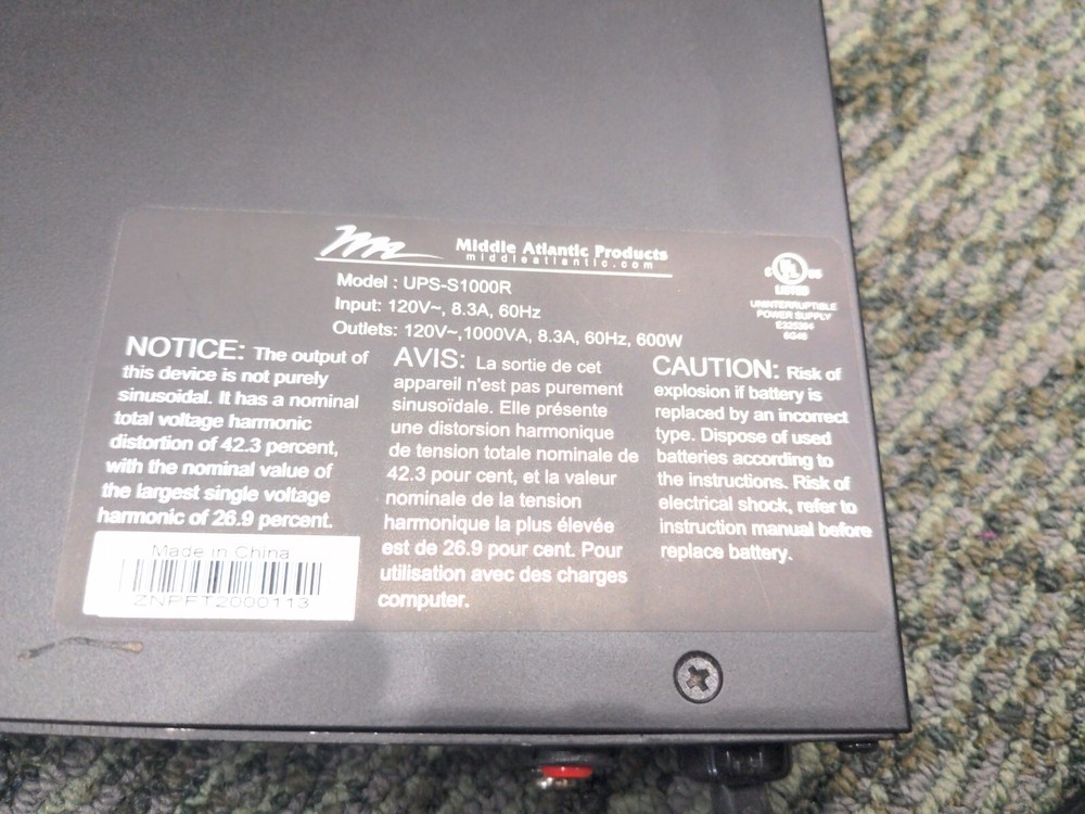 Middle Atlantic UPS S100R