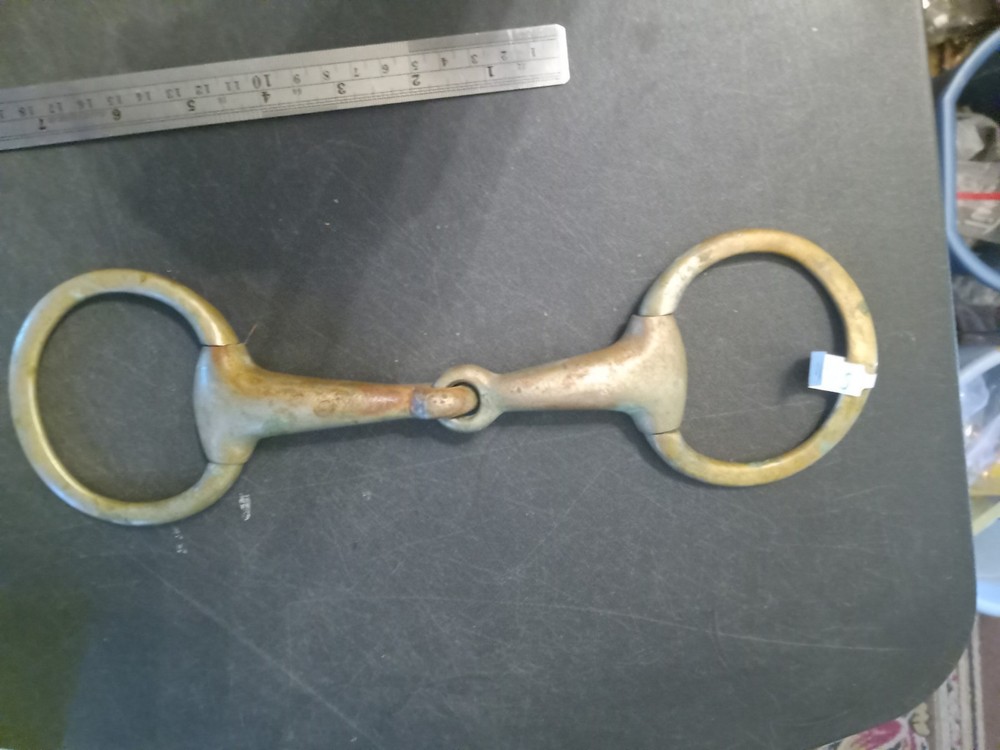 Used eggbutt snaffle bit 5 1/4 in nickel