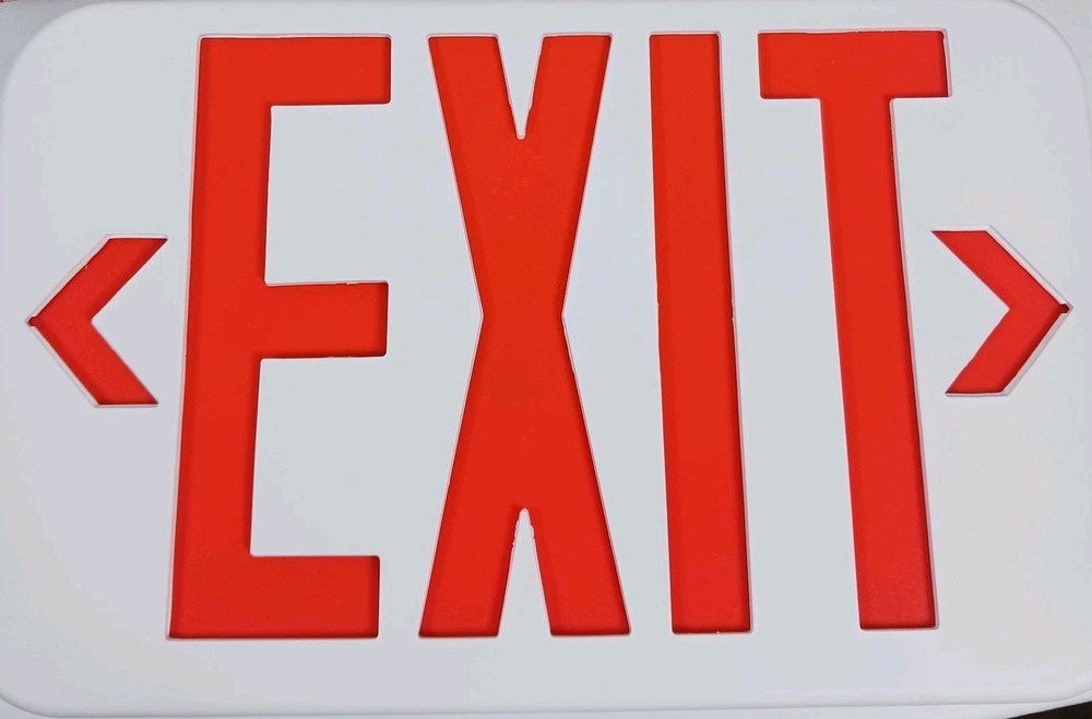 Amazon Commercial LED Emergency Exit Sign Double Face Battery Backup Open Box