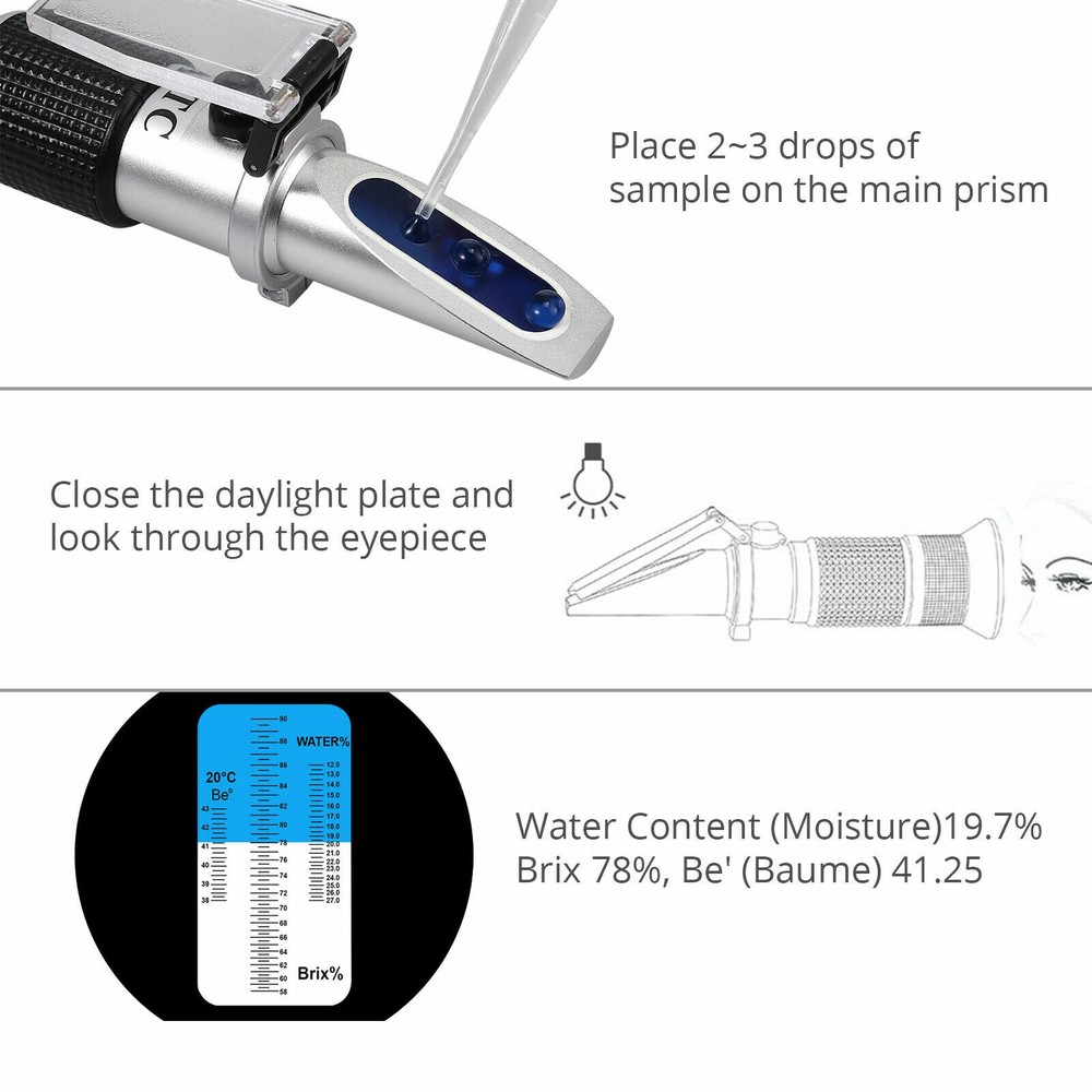 Beekeeping Refraction Honey Concentration Meter Handheld Refractometer Sugar