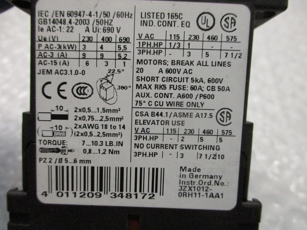 SIEMENS 3RT1016-RELAY NSNP