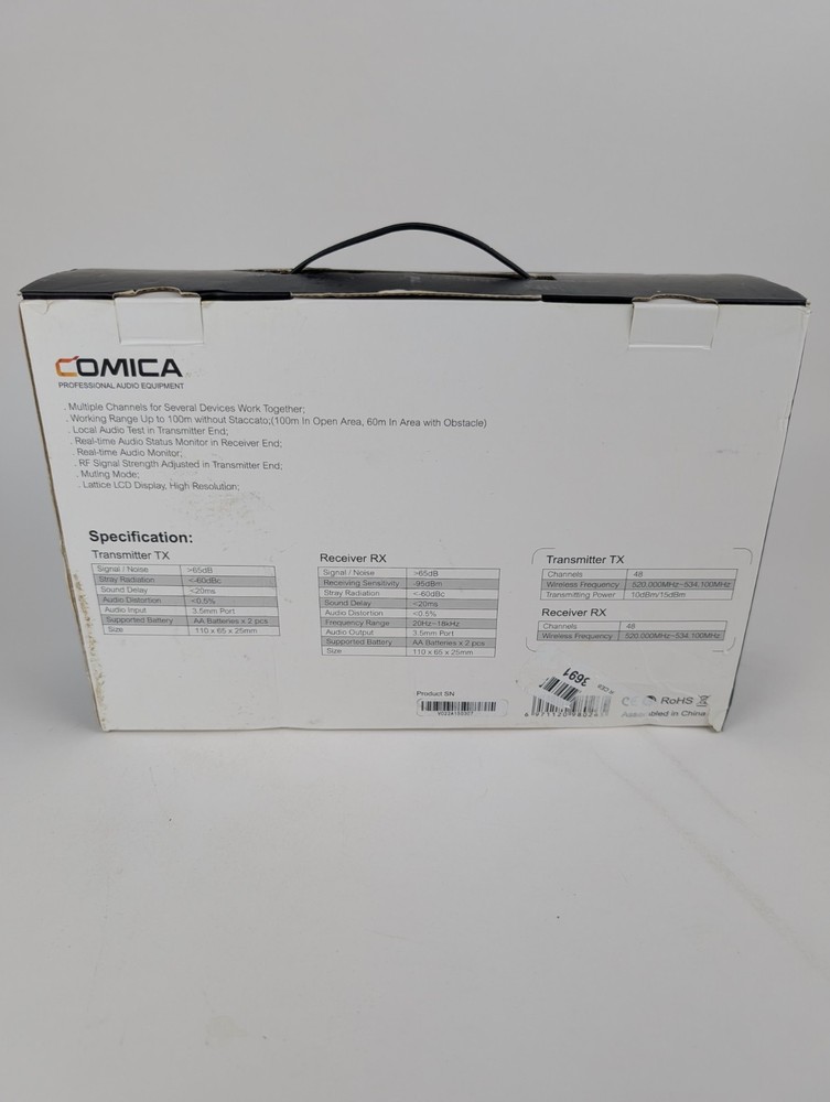 COMICA CVM-WM100 - Wireless Lavalier Lapel Microphone Transmitter Receiver