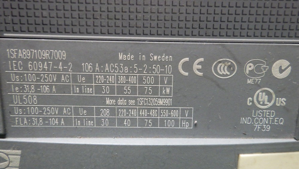 PSE105-600-70D 105A Motor Soft Starter ABB Used