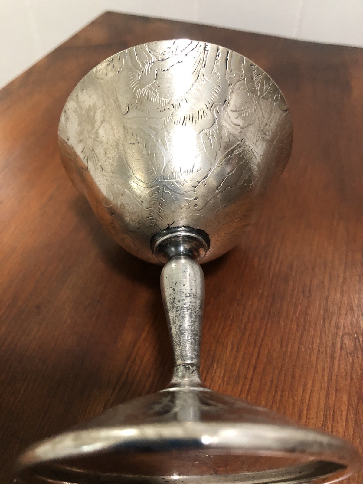 Vintage W.B. MFG Co. Silver Plate Goblet - TAPESTRY - Floral 3550