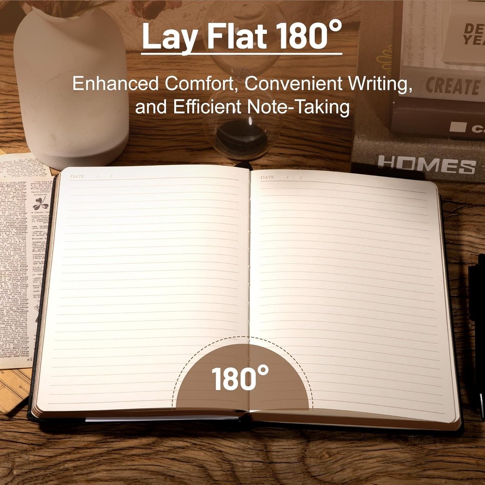 pass Leather Notebook Journal for Men, 100 GSM 288 Pas Lined