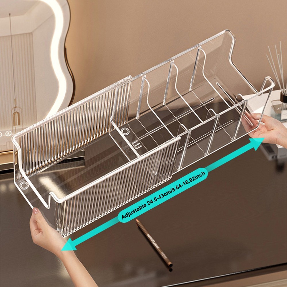 Acrylic Belt & Tie Organizer Multi-Compartment Clear Display Case Storage Holder