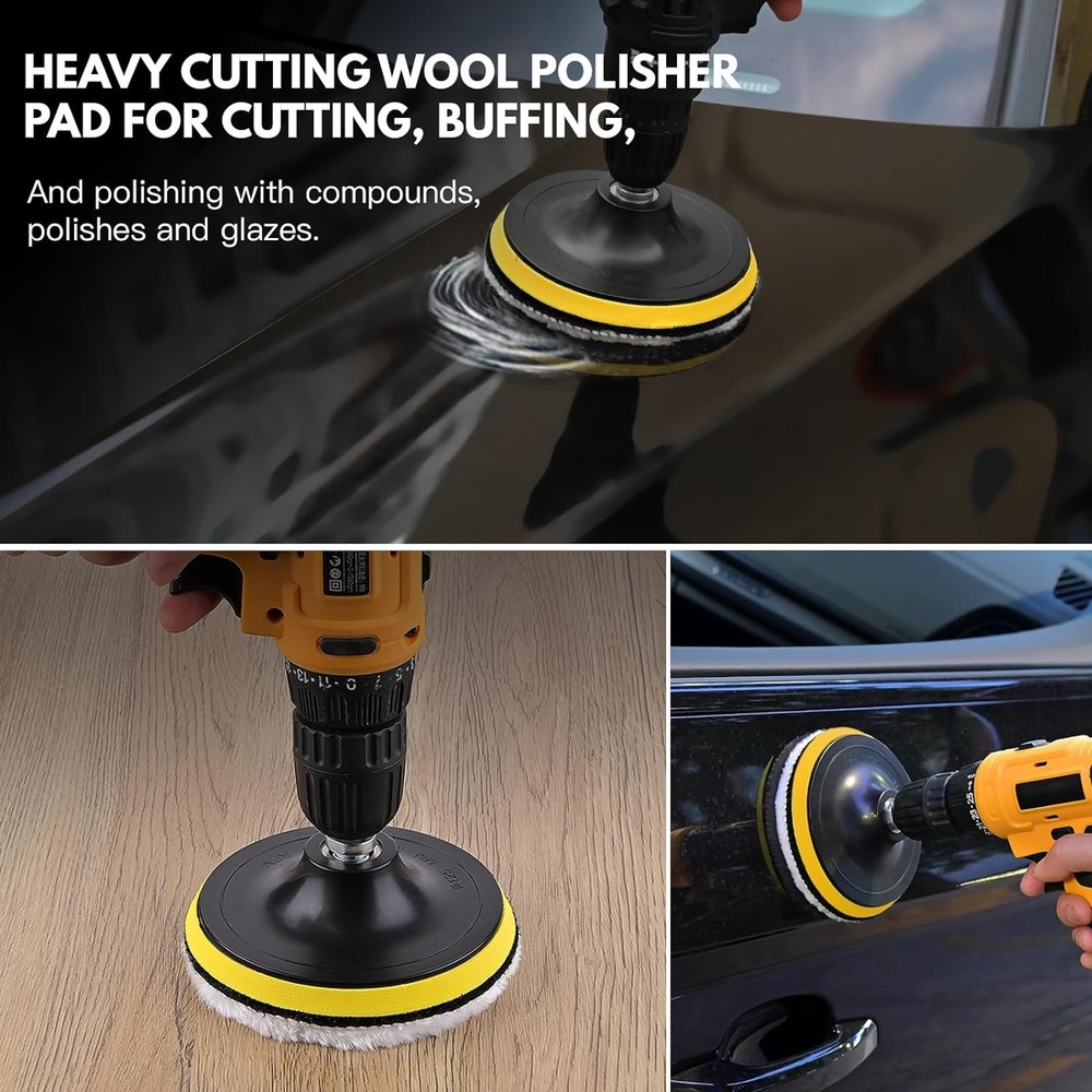 Wool Buffing Polishing Pad Drill Attachment