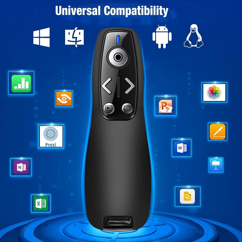 Wireless Presenter Remote Clicker with Volume Control for PowerPoint