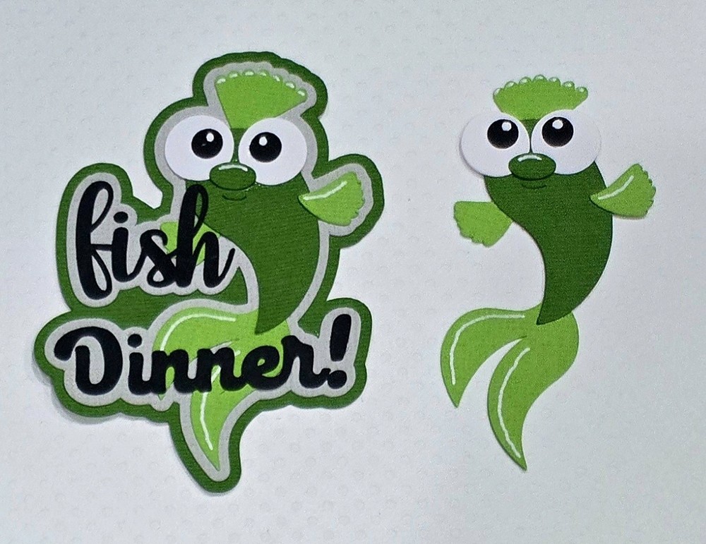 Fish Dinner And Fish. Scrapbook, Card making Paper Piecing