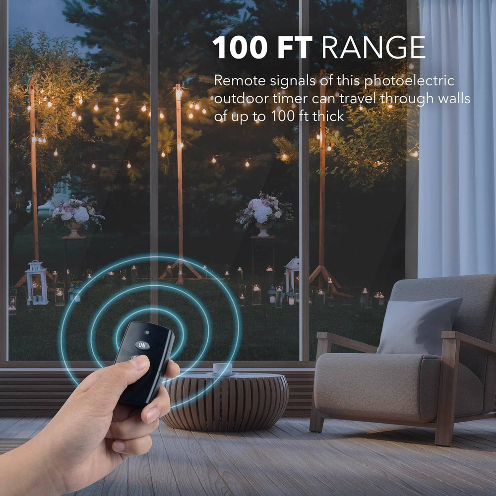 HBN Wireless Remote Control Electrical Outlet Switch 1Remote 1 Outlet Long Range