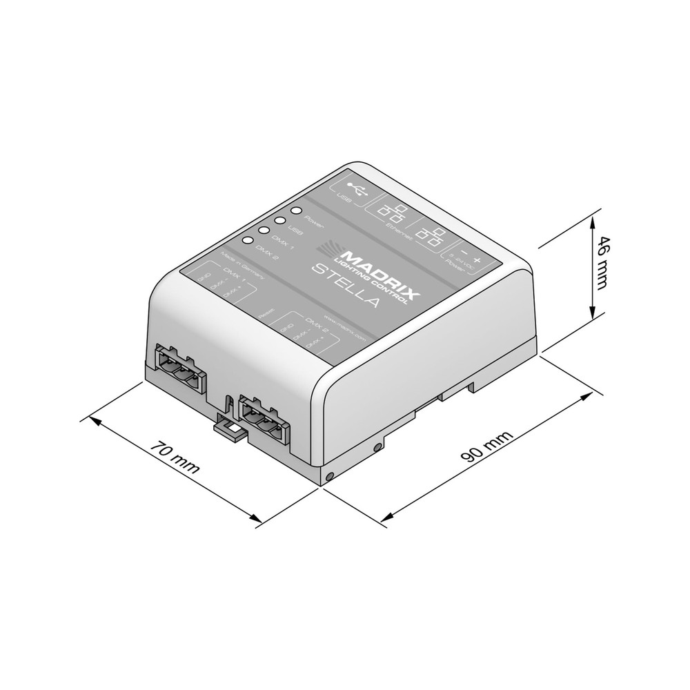 MADRIX Stella Art-Net ArtNet Node DMX512 DMX USB Interface Controller DIN Rai...