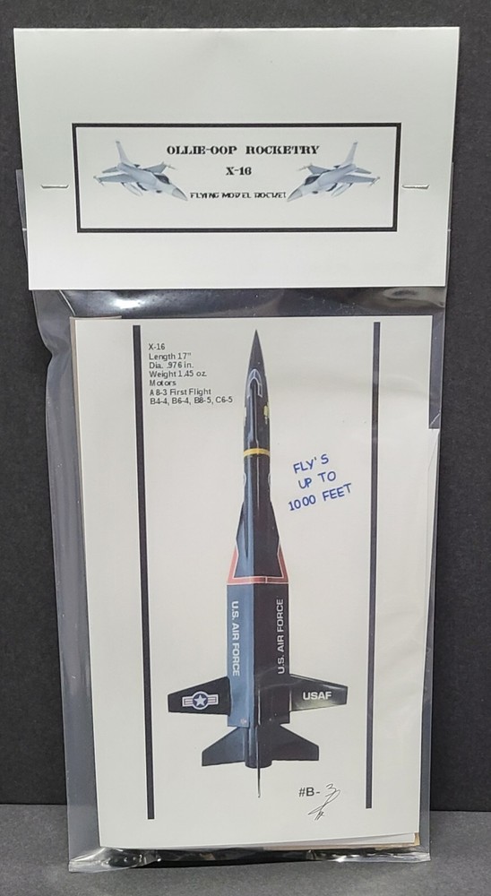 X-16 flying model rocket kit clone starfighter model rocket New Sealed