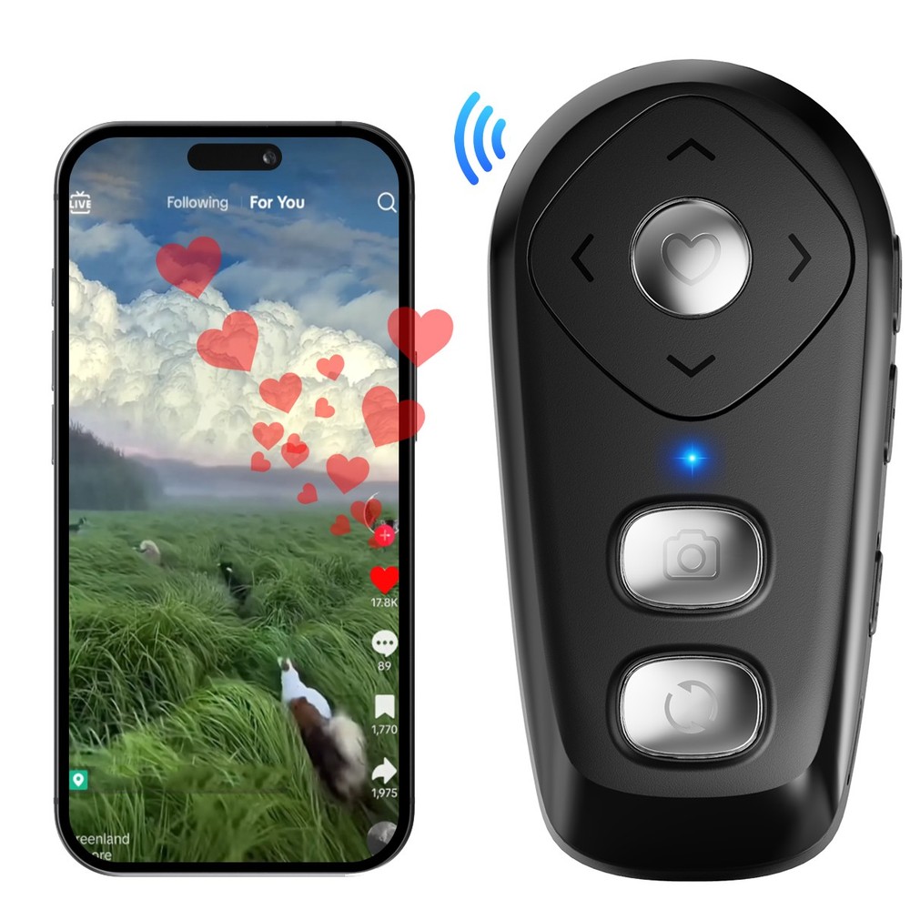 Wireless Camera Remote Control Shutter with Front/Rear Camera Switch Clicker