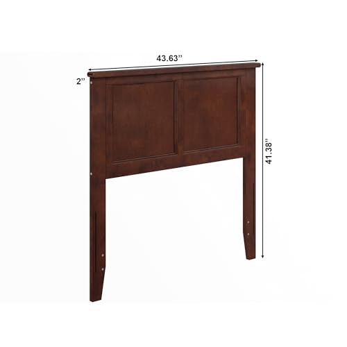 , Madison Solid Wood Panel Headboard with Attachable Charger Twin Walnut
