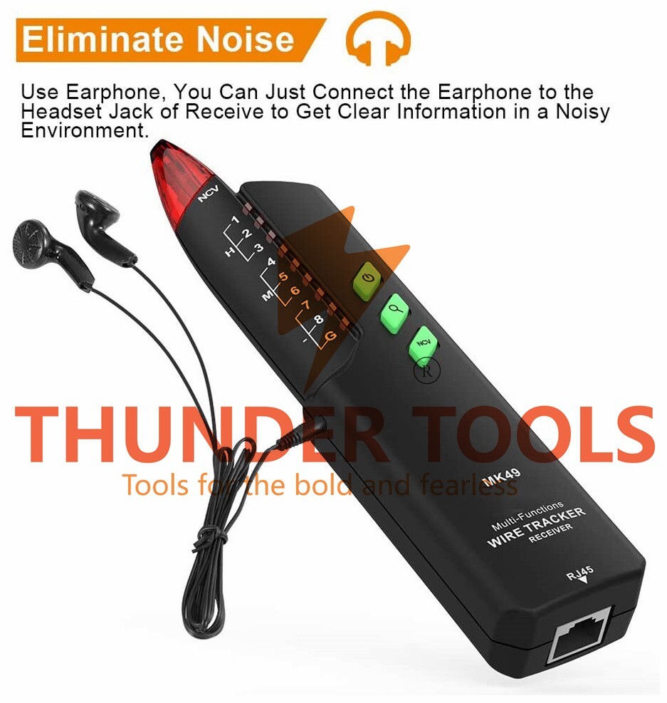 Thunder Tools Meterk Network Cable Tester RJ11 RJ45 Wire Tracker Line