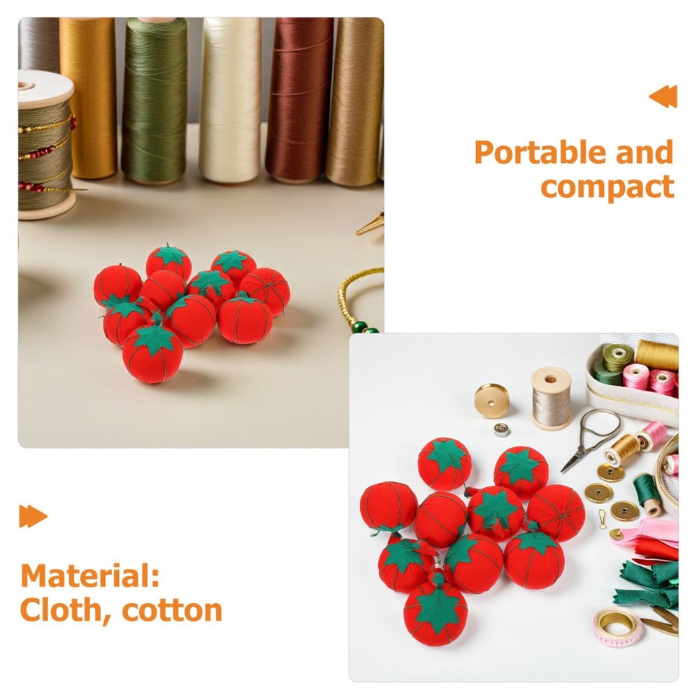 12 Pcs Simulated Tomato Sewing Kit Compact Needle Cushion Delicate
