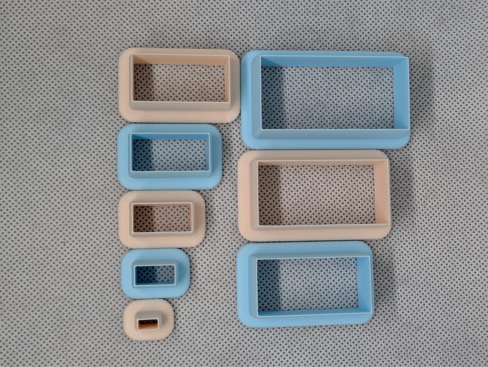 Rectangle Clay Cutter Shape Set ~ Polymer Crafting Tool ~ Stackable Outline