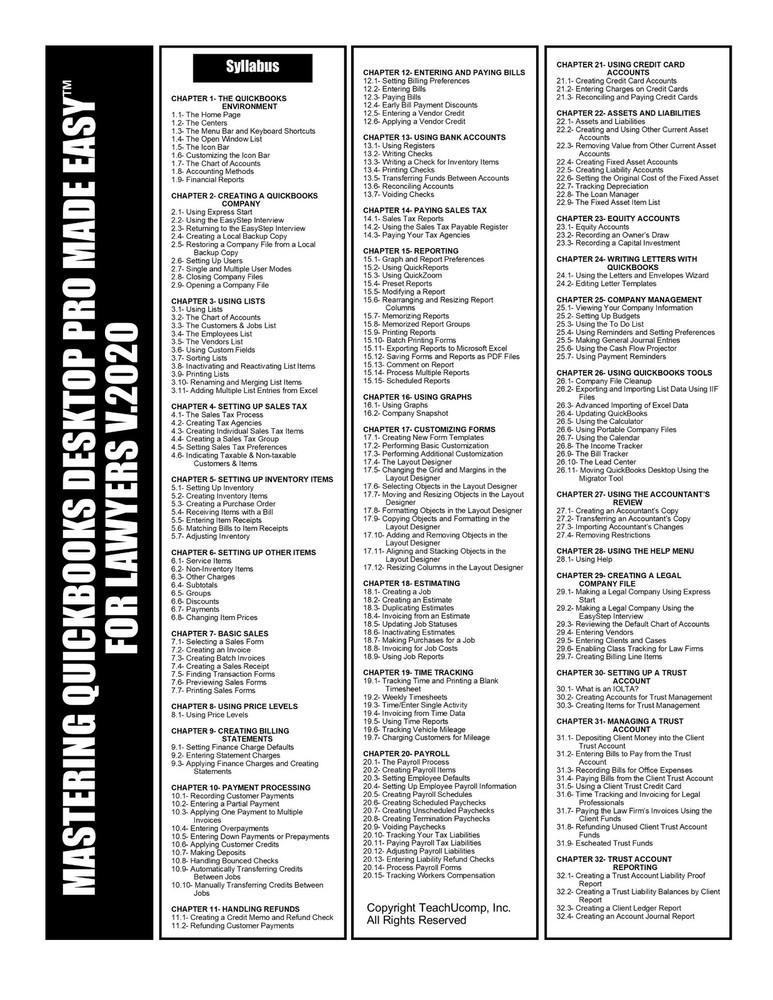 Learn Intuit QUICKBOOKS PRO FOR LAWYERS 2020 Training Tutorial DVD-ROM Course