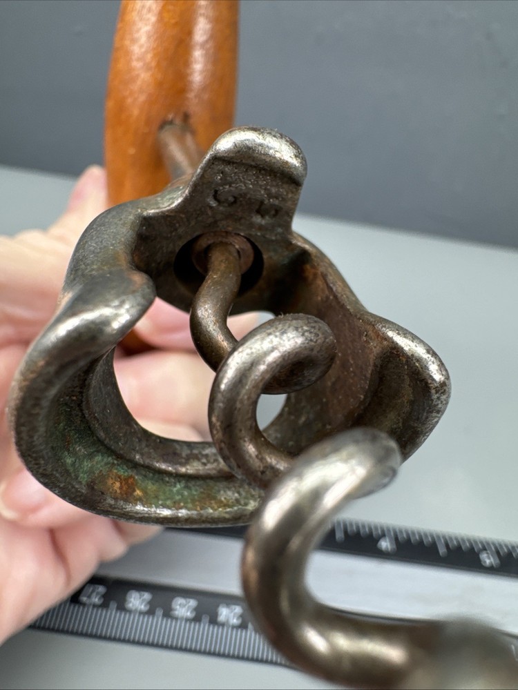 Vintage Wooden T-Handle Bell Corkscrew Bottle Opener Barware