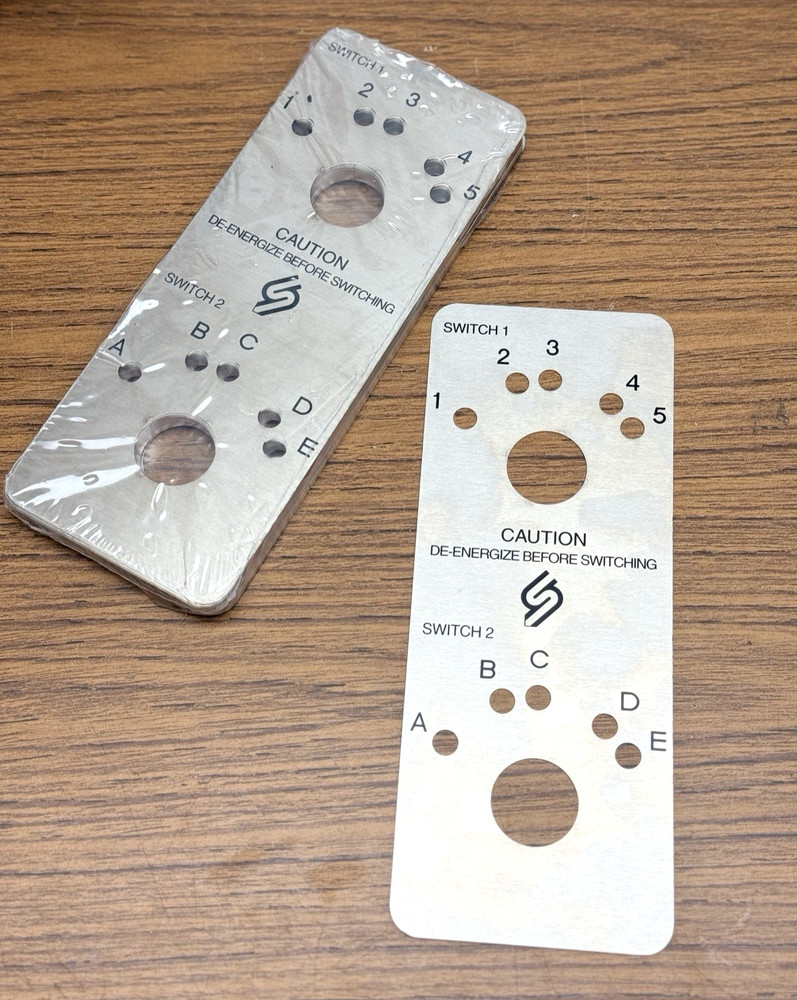 Lot Of 20, Rectangle Front Panel Face Plate Cover, Caution Two Switch