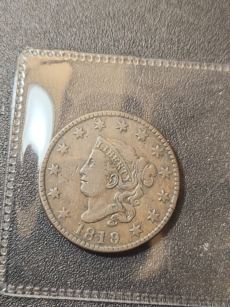 1819/8 CORONET HEAD LARGE CENT #0370