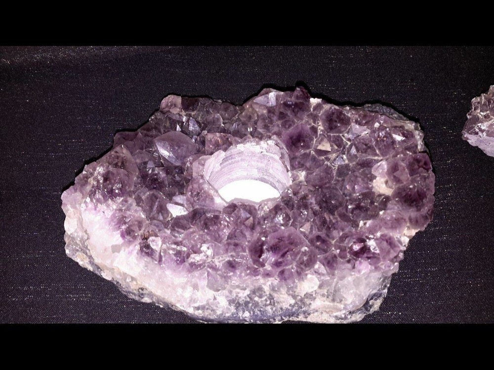 Amethyst Crystal Cluster Tea Light Candle Holder