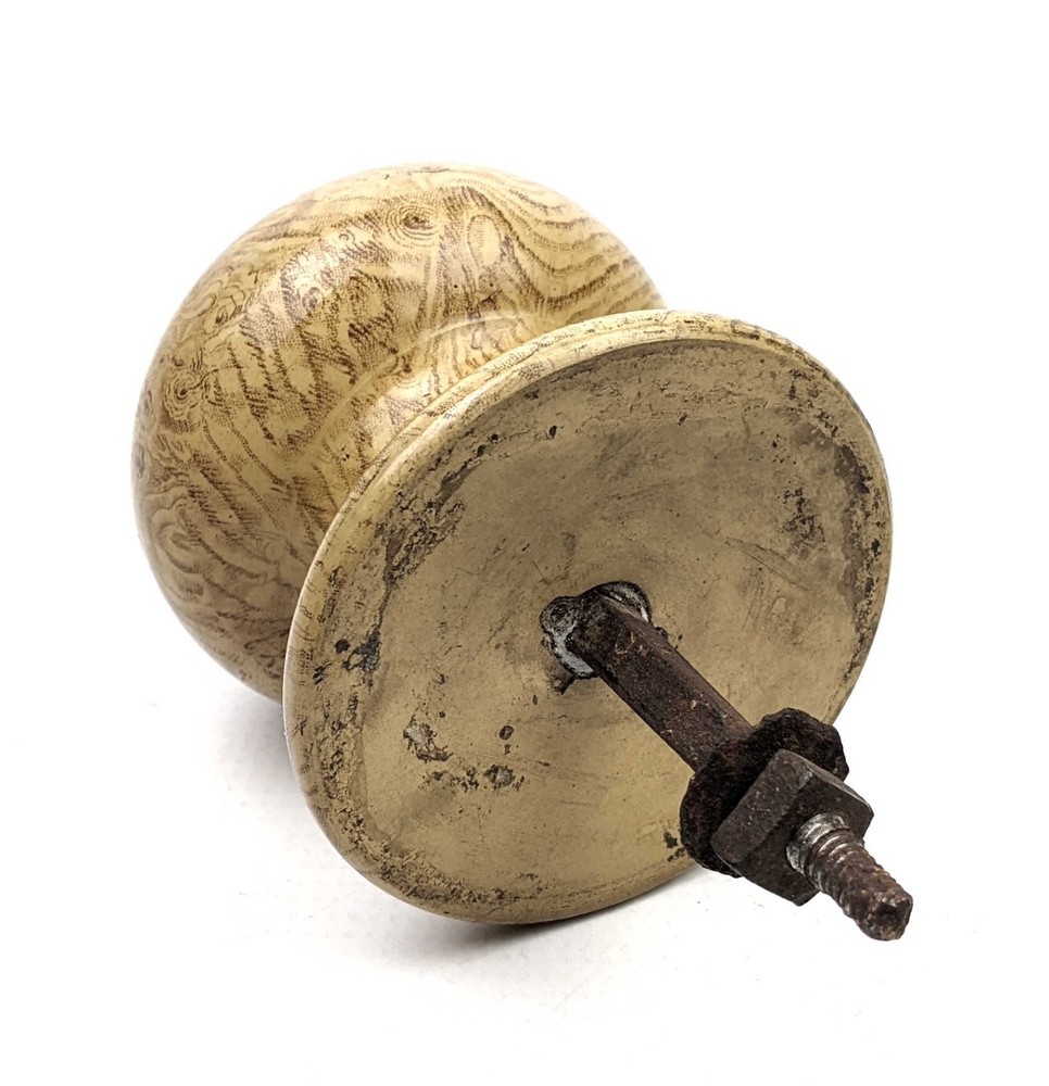 Rare Unusual Antique Large Grain Painted Ceramic Doorknob Pull