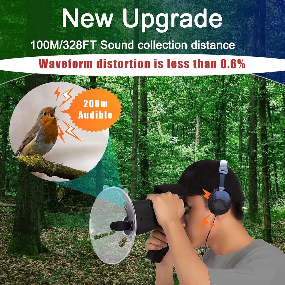 Parabolic Microphone Bird Monocular,Parabolic Bionic Ear for...