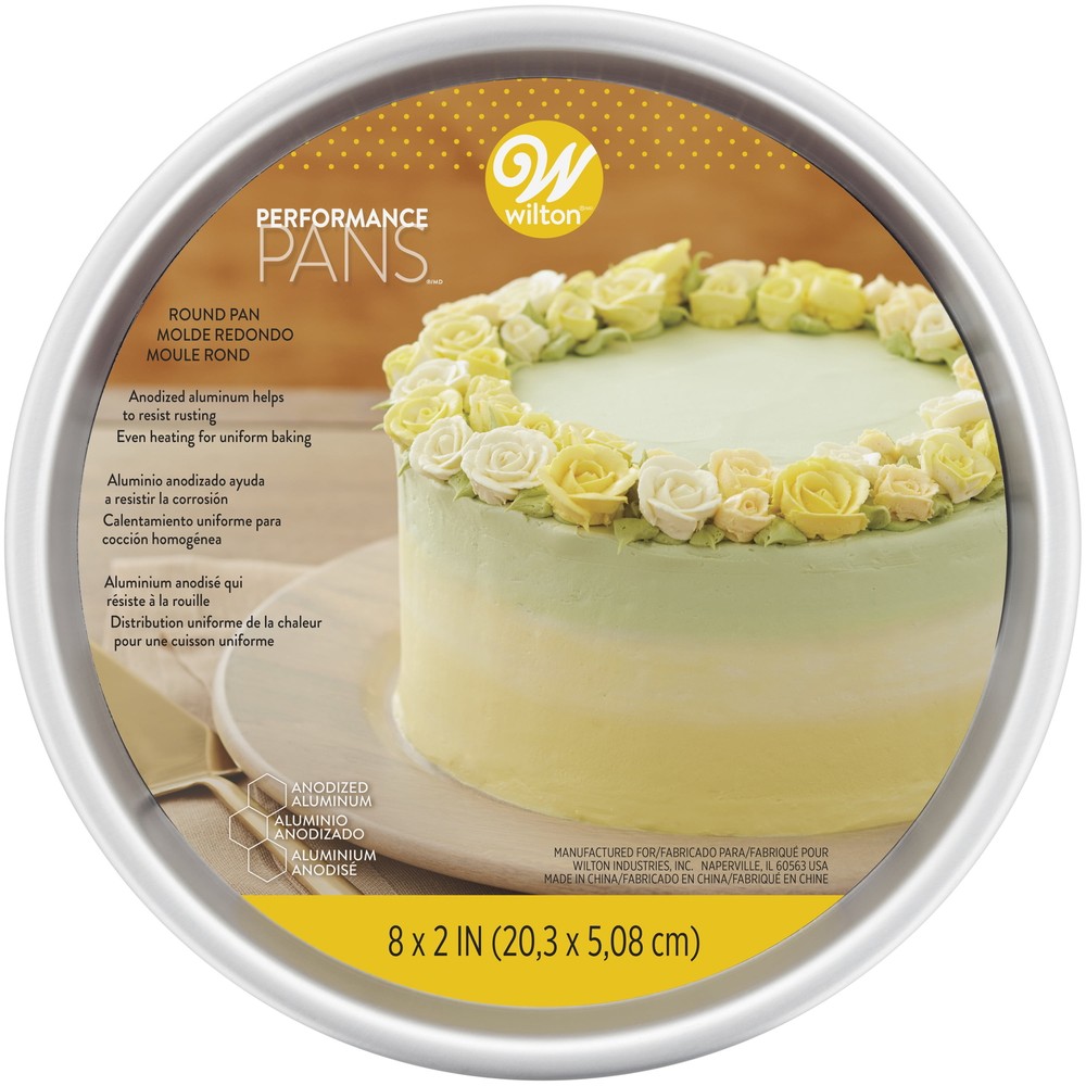 Wilton Performance Pans Aluminum 8" Round Cake Pan 2"Depth Layer Cake Baking Pan