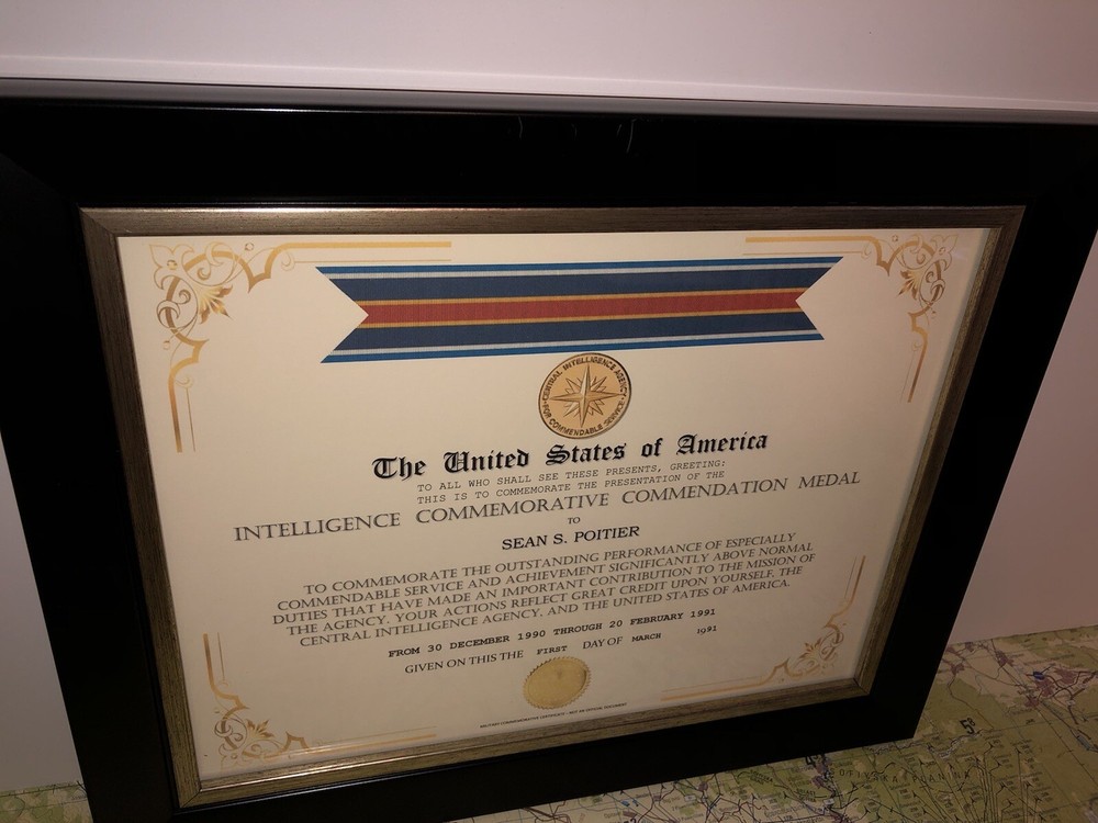 CIA - INTELLIGENCE COMMENDATION COMMEMORATIVE MEDAL CERTIFICATE Type-1