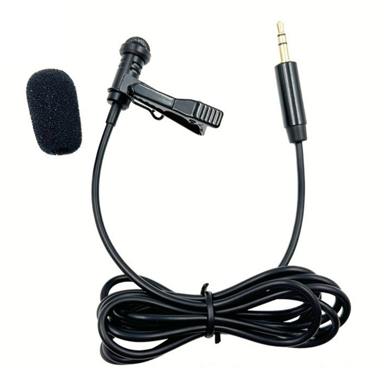 Professional Lavalier Microphone 2.5mm Wire All directional Mic Windproof Cover
