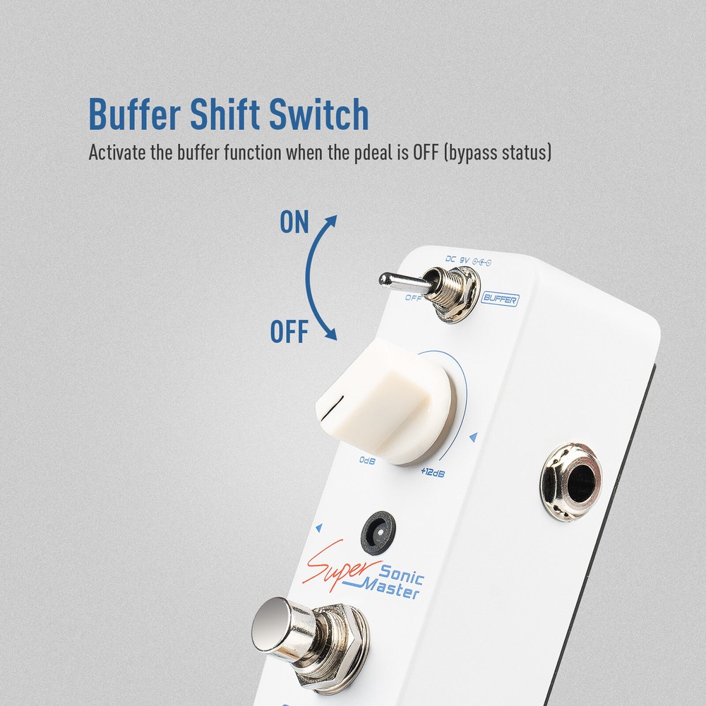 SONICAKE Master Clean Boost Buffer Guitar Bass Effects Pedal