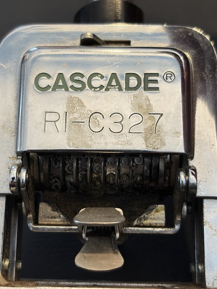 Cascade RI-C327 Numbering Machine 5-Wheel Working Inked Needs Cleaning