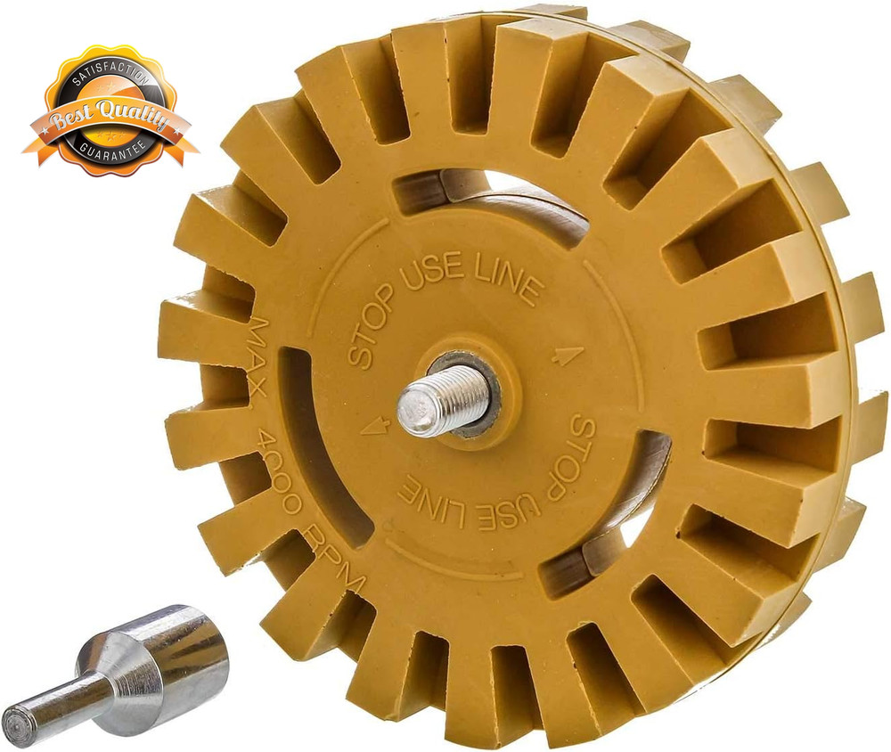 4” Rubber Eraser Wheel Drill Adapter Sticker Adhesive Remover Tool