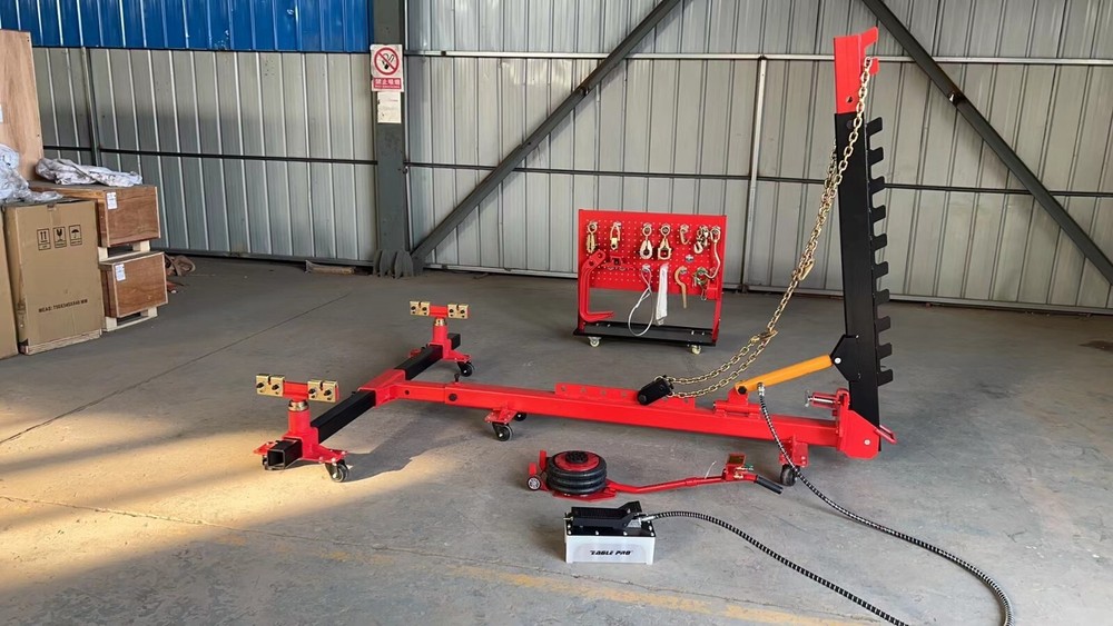 L Frame Machine L Puller Auto Body Frame Puller Chain Foot Pump Air Jack Clamps